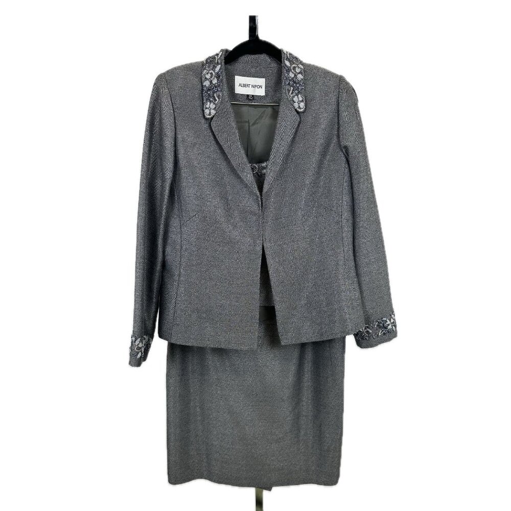 Gorgeous Albert Nipon 3 Piece Evening Suit with Beaded Embelisments- Size 10